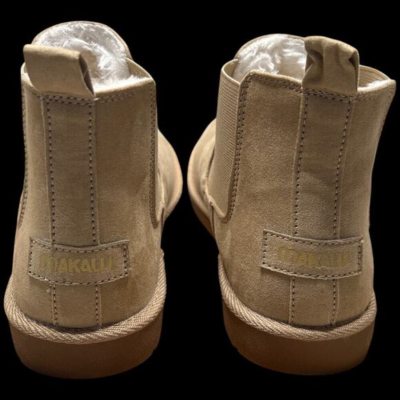 MAKALU Elyse Women's Size 6.5 Ankle Boot Cream Faux Fur Lined Rope Detail - Picture 4 of 14